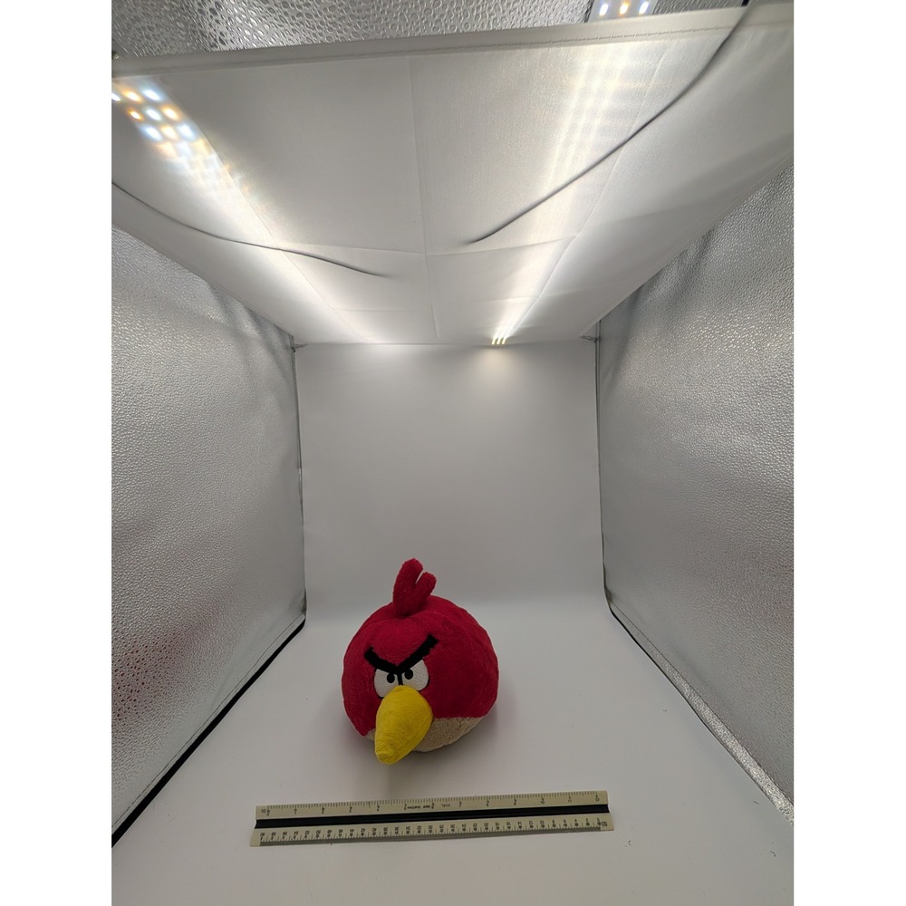 Angry Birds Red Bird Plush Stuffed Animal Toy 5 Inch Round Red Yellow Black‎